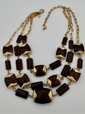 Kenneth Jay Lane Vintage  Statement Necklace Gold Tone KJL